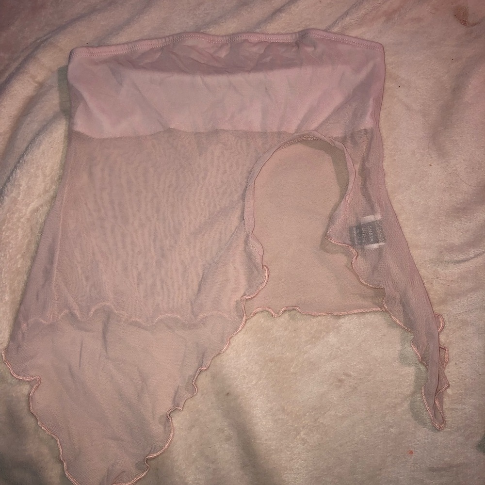 SHEIN Light Pink Sheer Bandeau